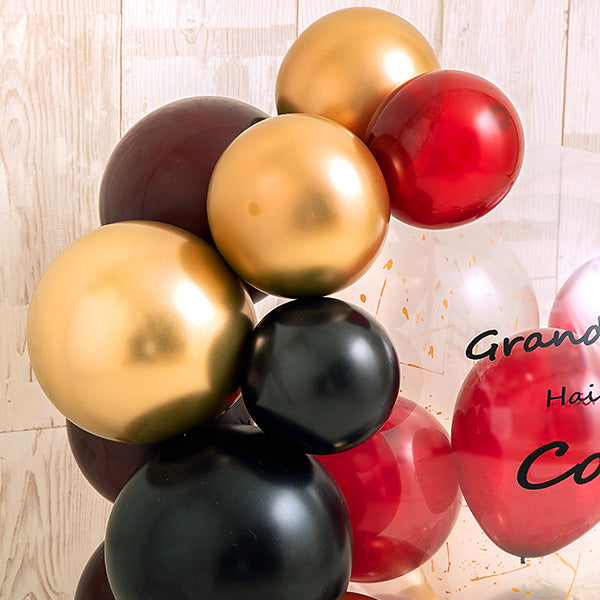 レッドゴールドハーフサークルバルーンベース