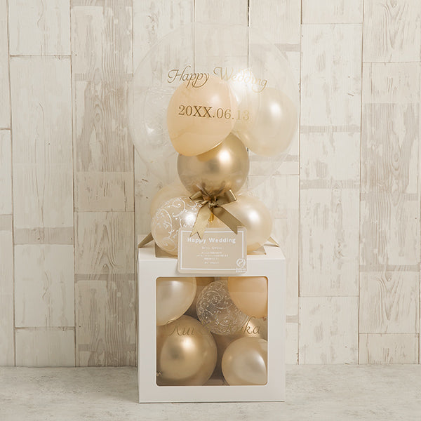 ゴールドフィグリーバルーンキューブボックス