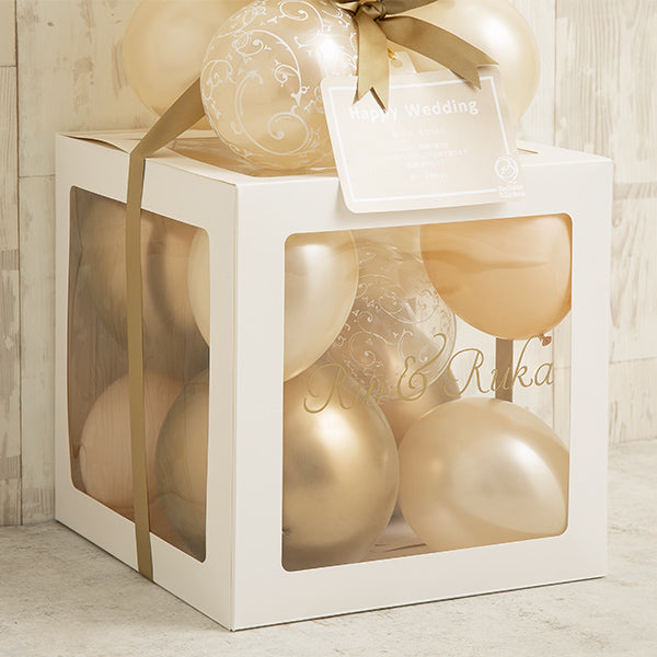 ゴールドフィグリーバルーンキューブボックス