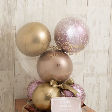 モーヴ×ゴールドフィリグリーバルーンキューブボックス