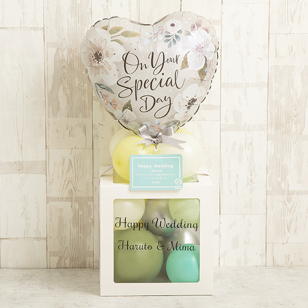 ナチュラルフローラルバルーンキューブボックス