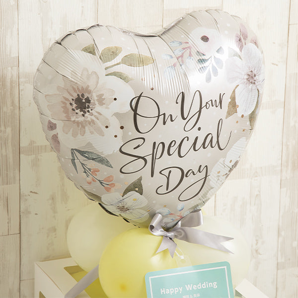 ナチュラルフローラルバルーンキューブボックス