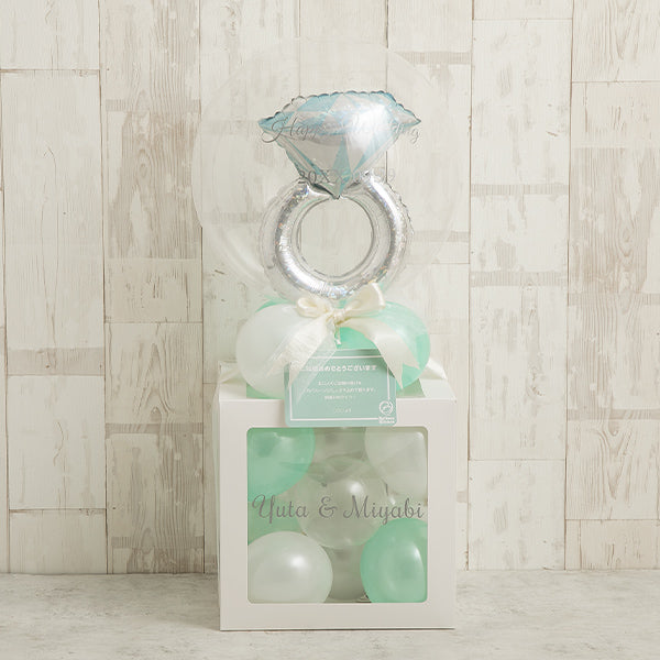 ハッピーウェディングリングバルーンキューブボックス