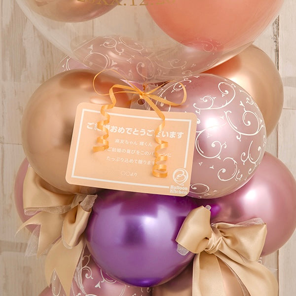 パープルグラデーション＆フィリグリーリボンミディアムスタンド