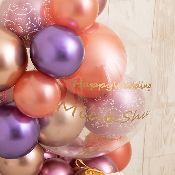 フィリグリー＆パープルグラデーションハーフサークルバルーンベース