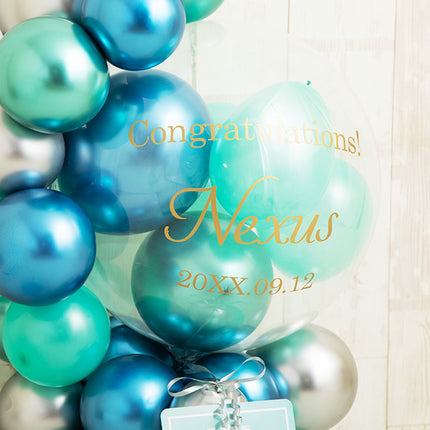 バブルマットブルーグラデーションハーフサークルバルーンベース