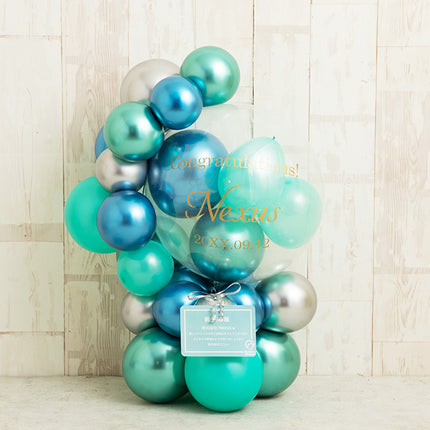 バブルマットブルーグラデーションハーフサークルバルーンベース