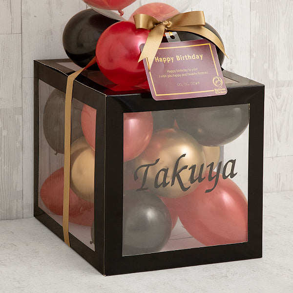 ブラックローズバルーンキューブボックス