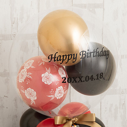 ブラックローズバルーンキューブボックス