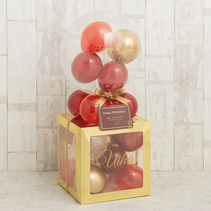 メモリアルバルーンゴールドキューブボックス