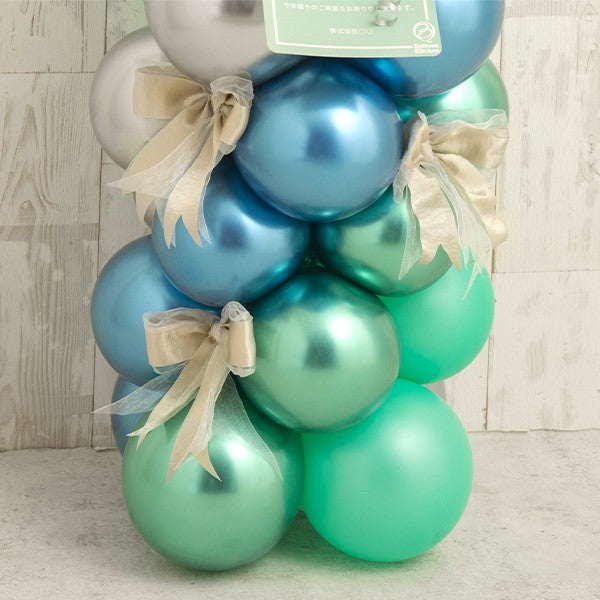 大人のためのマットブルー＆グリーンリボンミディアムスタンド