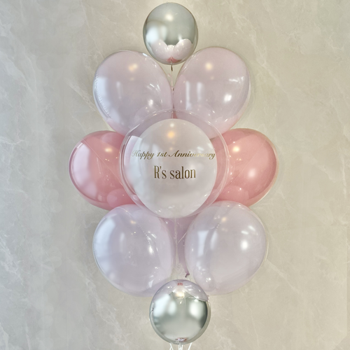 フレンチローズピンクのフェミニンヘイローリングバルーン