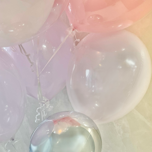 フレンチローズピンクのフェミニンヘイローリングバルーン