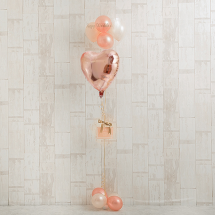 選べる5色 プチバルーン ニュアンスカラーハートアレンジ