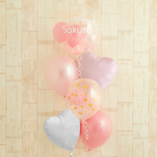 コットンピンクハートアレンジ